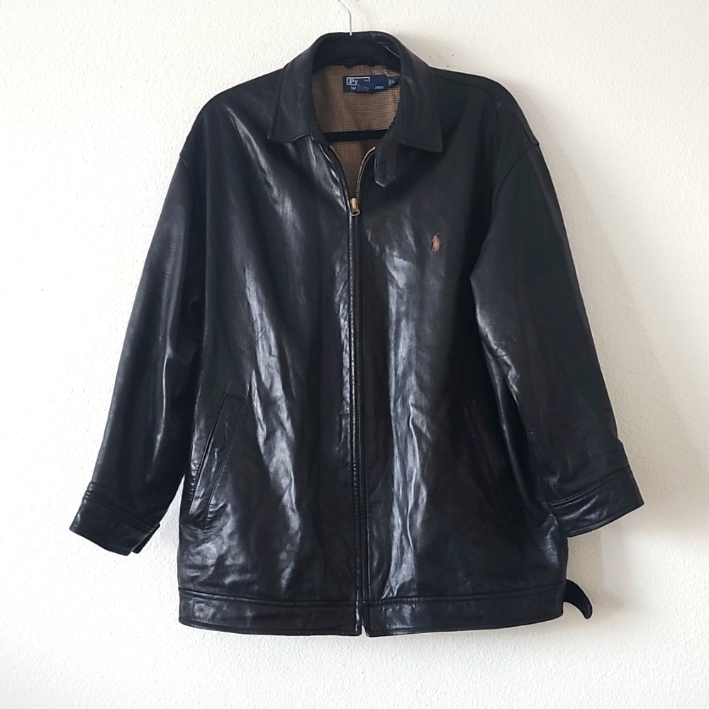 Polo by ralph lauren 100% leather jacket men